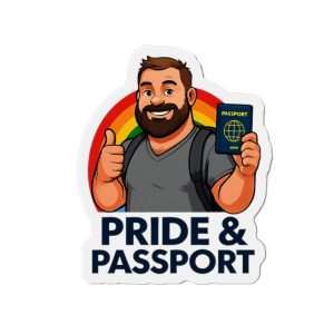 BRUNO Pride & Passport Die-Cut Magnets | Travel Lover Gift, LGBTQ+ Pride Decor, Adventure Accessories, Travel Enthusiast, Souvenir Magnets