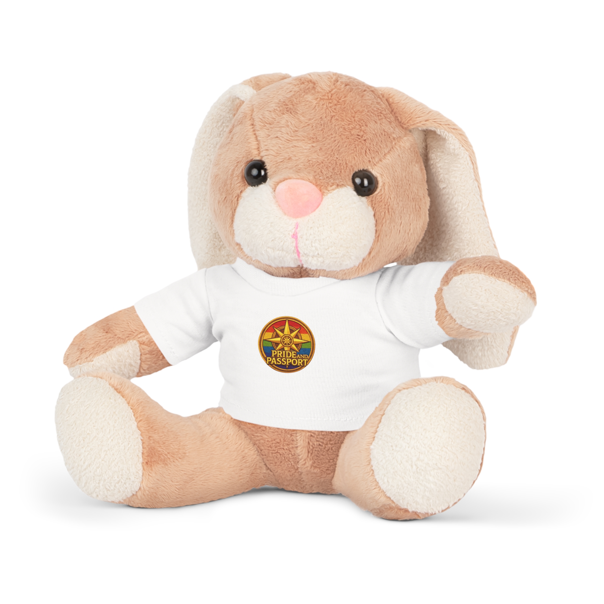 Travel Bunny Plush with Pride And Passport Logo T-Shirt - Image 2