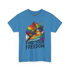 Find Your Freedom Rainbow Tee — LGBTQ+ Pride Soaring Phoenix Graphic T-Shirt