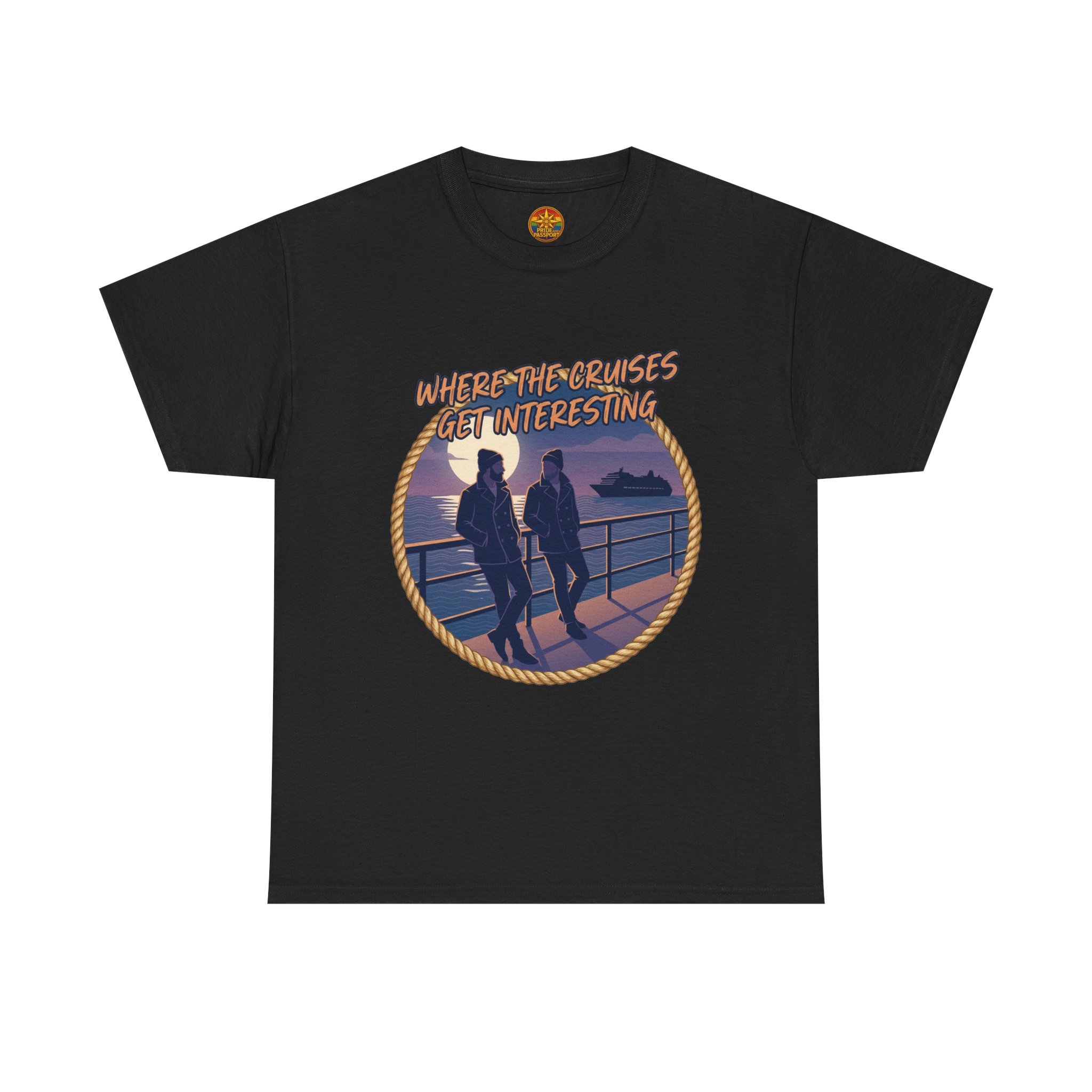 Cruise Sunset Tee — “Where the Cruises Get Interesting” Casual Graphic T‑Shirt - Image 9