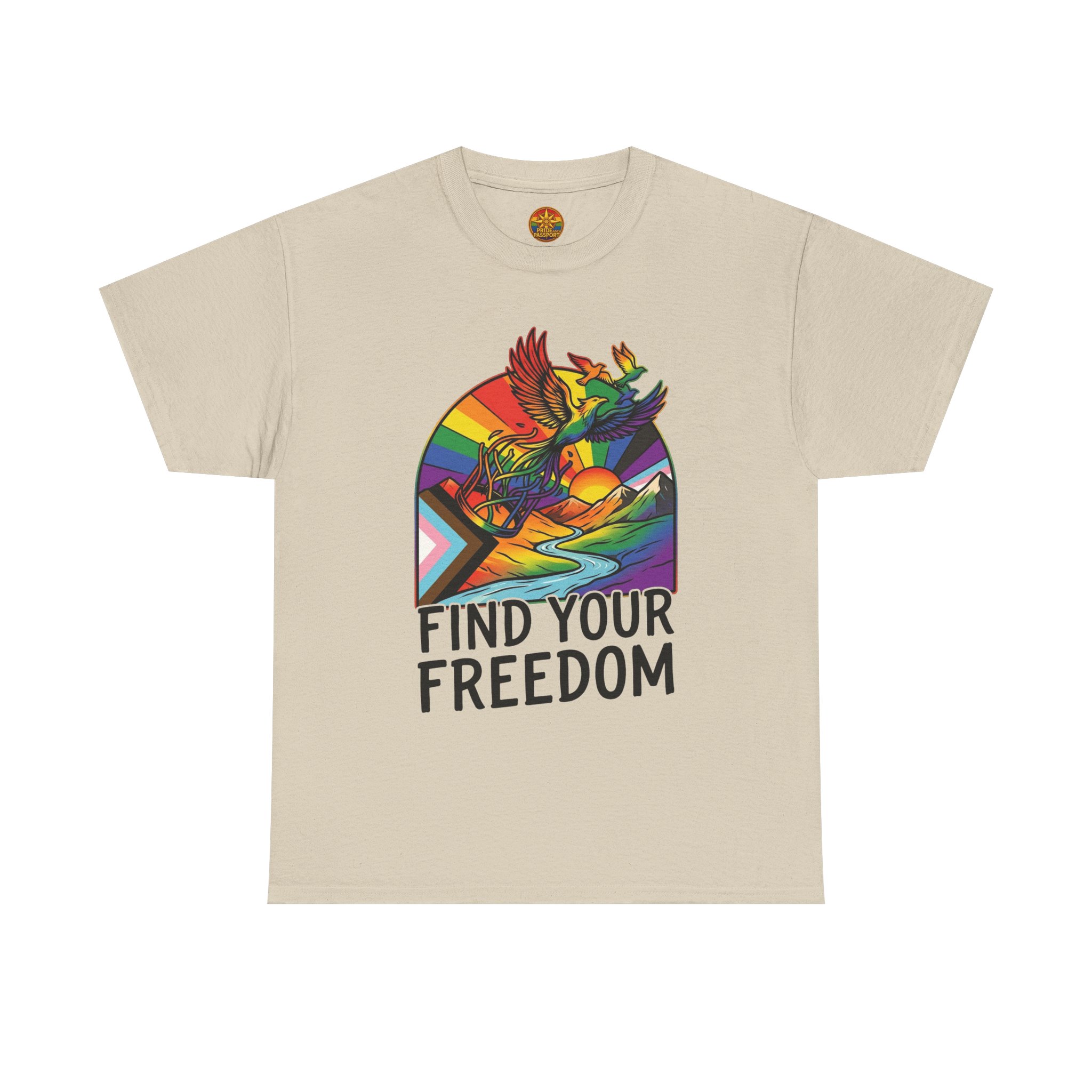 Find Your Freedom Rainbow Tee — LGBTQ+ Pride Soaring Phoenix Graphic T-Shirt - Image 21