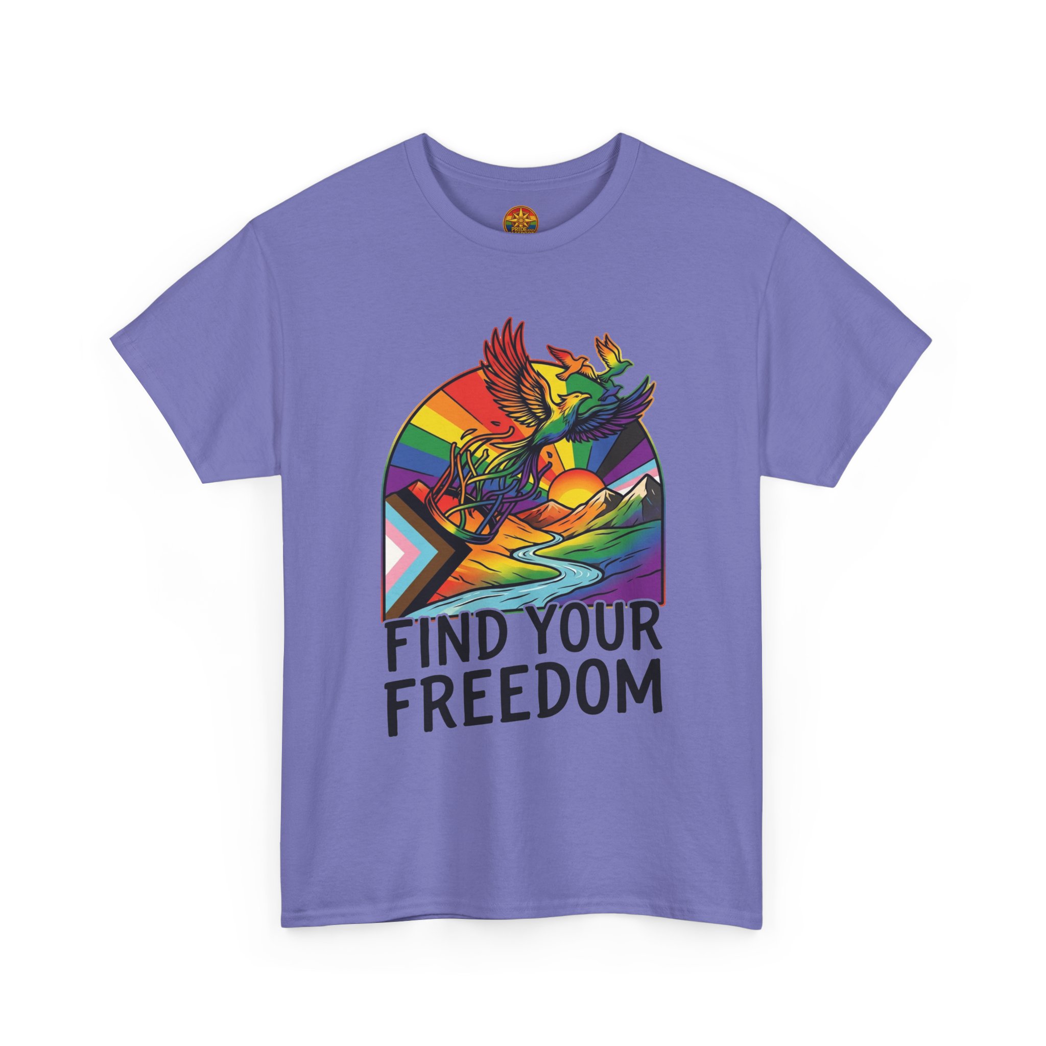 Find Your Freedom Rainbow Tee — LGBTQ+ Pride Soaring Phoenix Graphic T-Shirt - Image 43