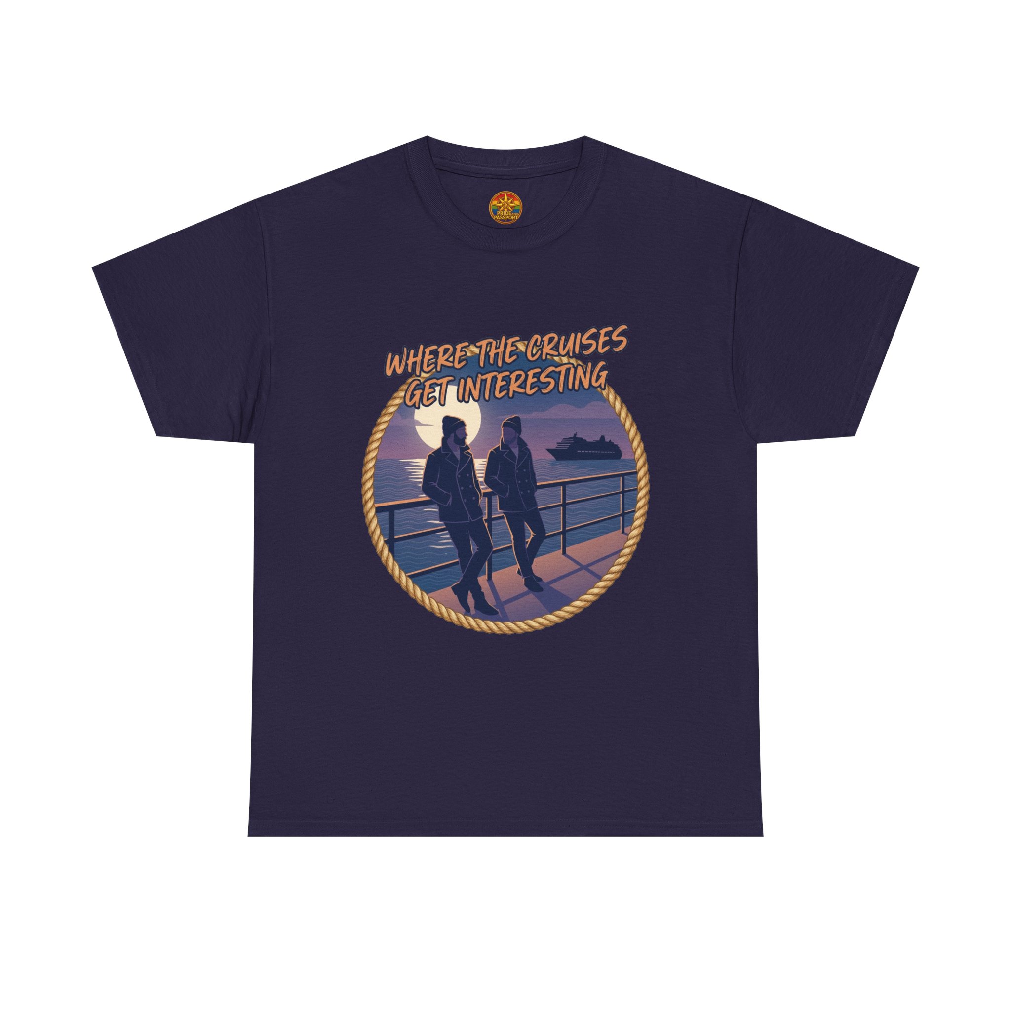 Cruise Sunset Tee — “Where the Cruises Get Interesting” Casual Graphic T‑Shirt - Image 2
