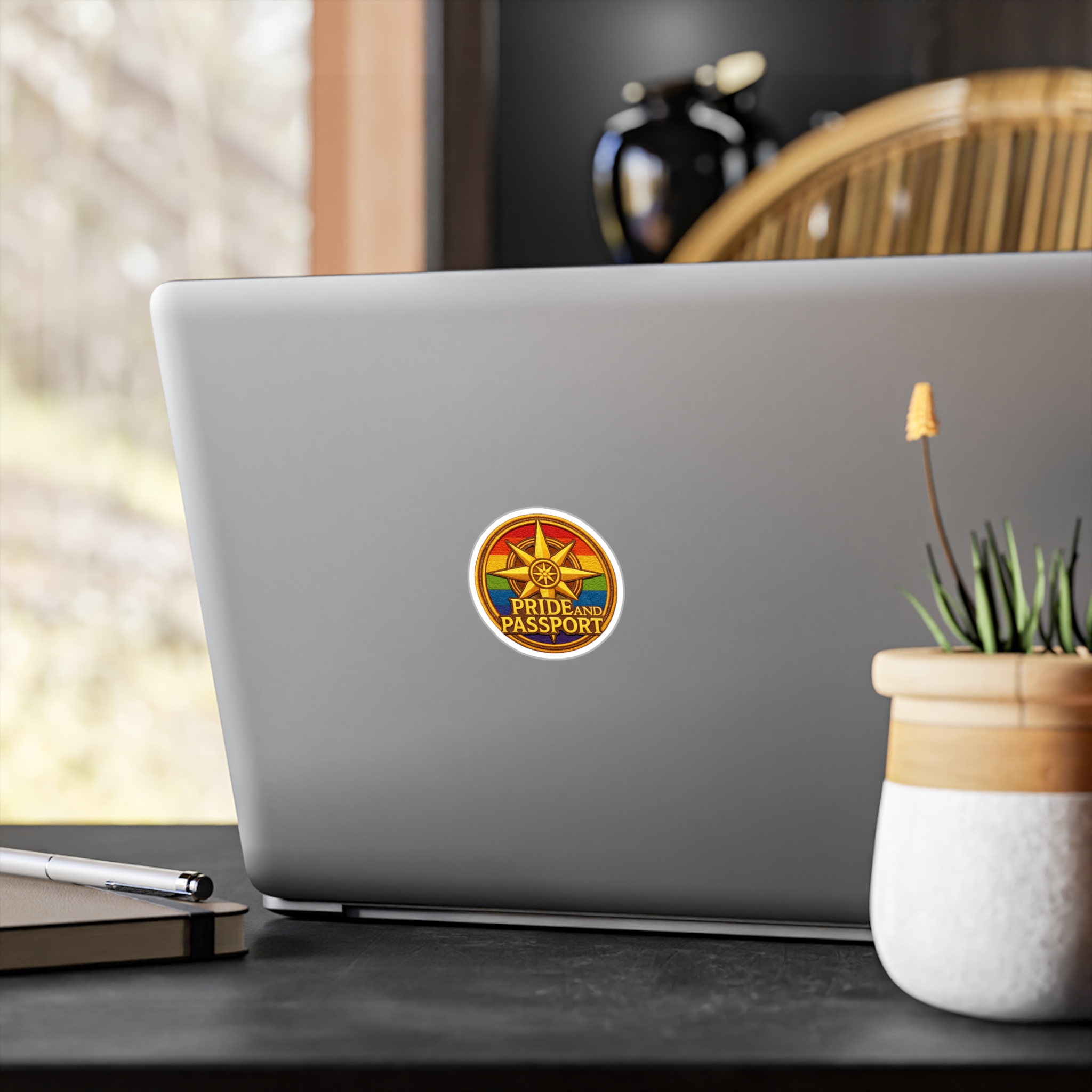 Pride And Passport Compass Vinyl Sticker - Image 2