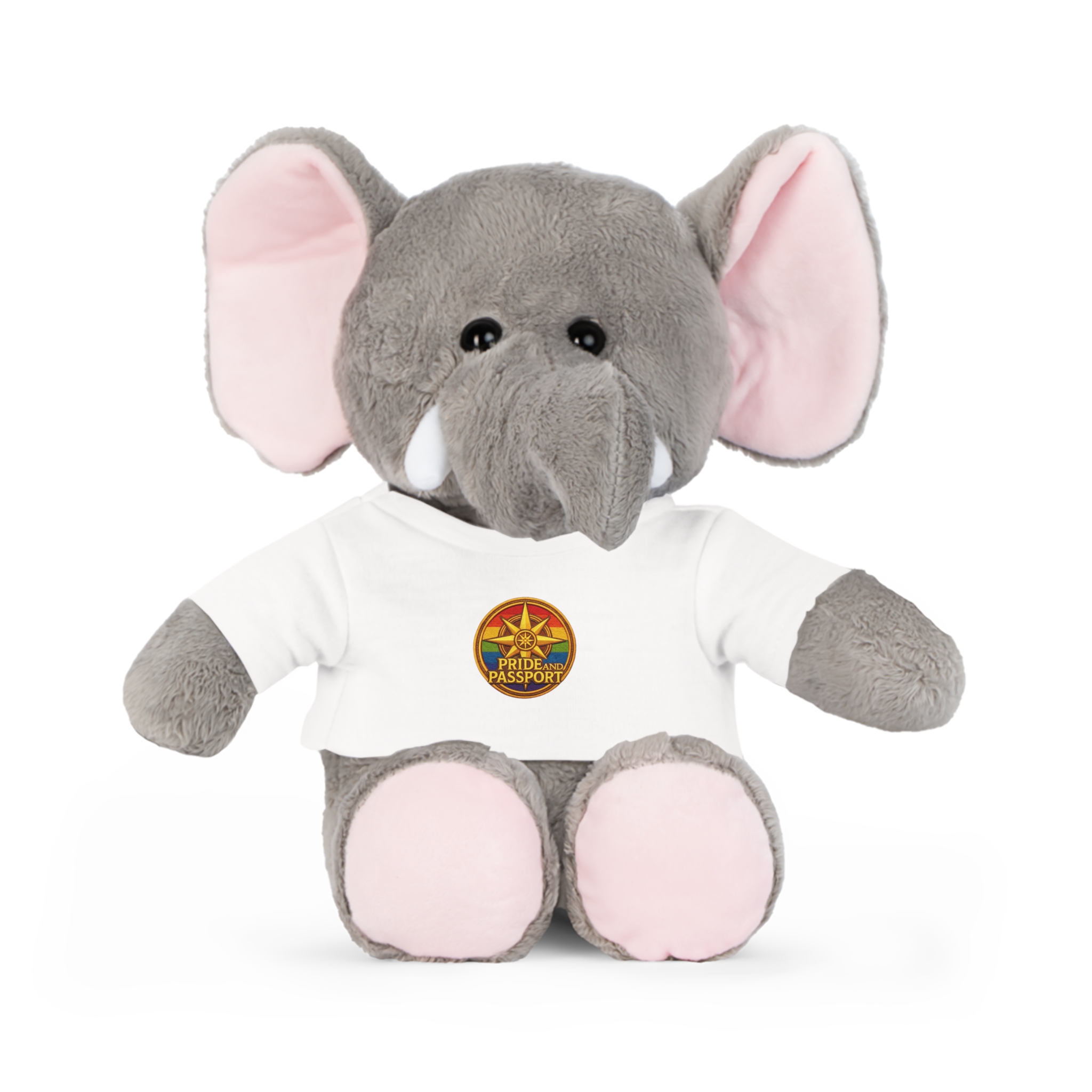 Travel Elephant Plush with Pride And Passport Logo T-Shirt