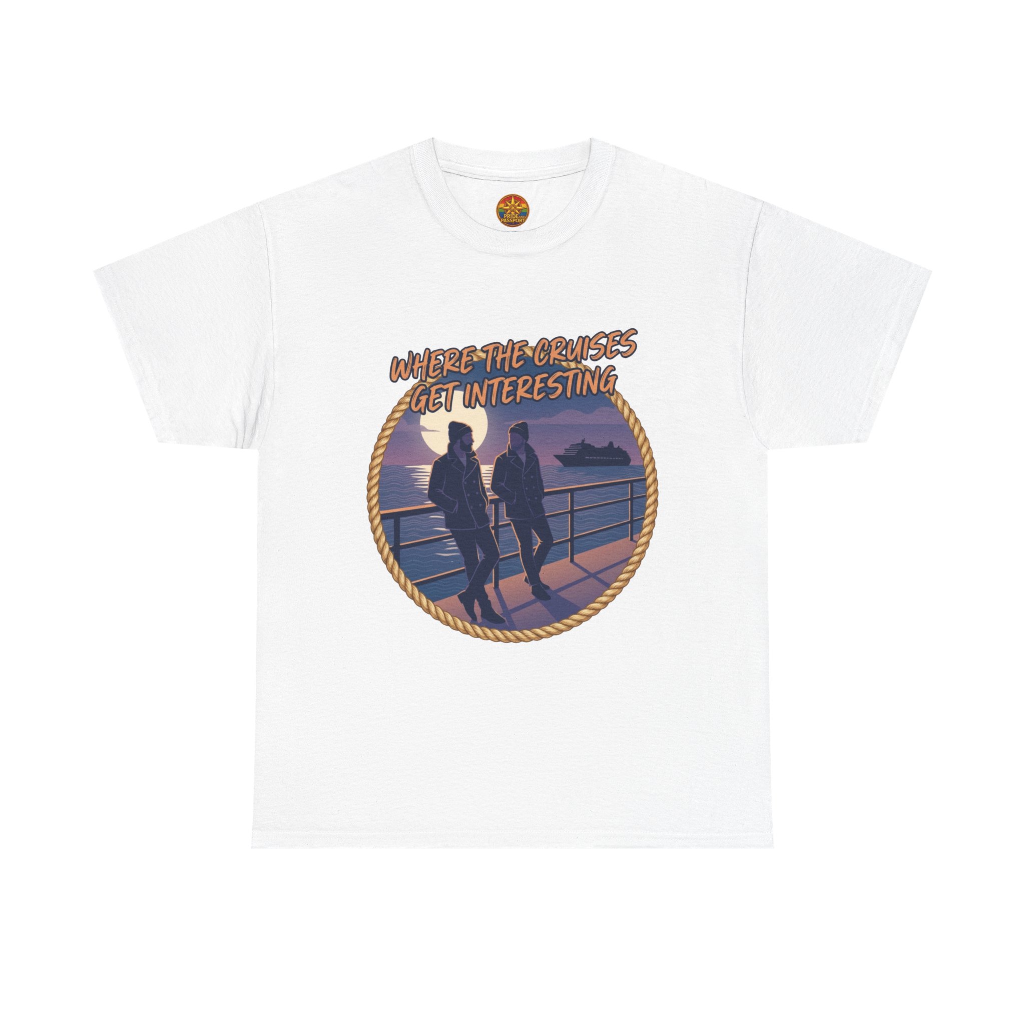 Cruise Sunset Tee — “Where the Cruises Get Interesting” Casual Graphic T‑Shirt - Image 5