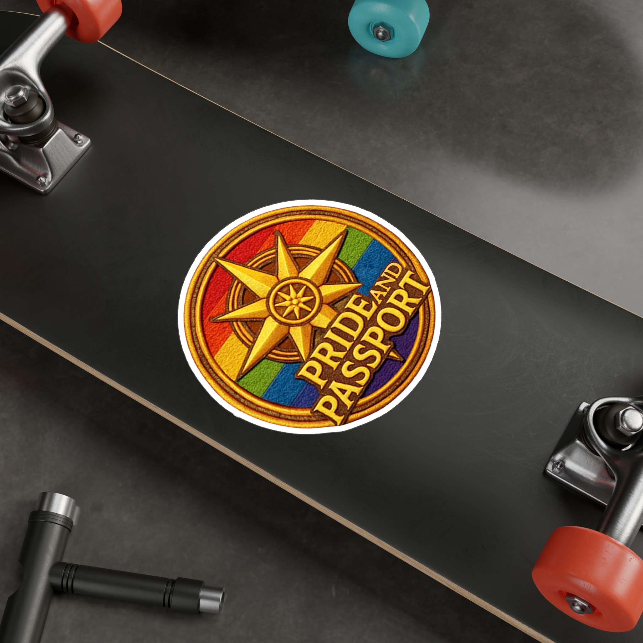 Pride And Passport Compass Vinyl Sticker - Image 12