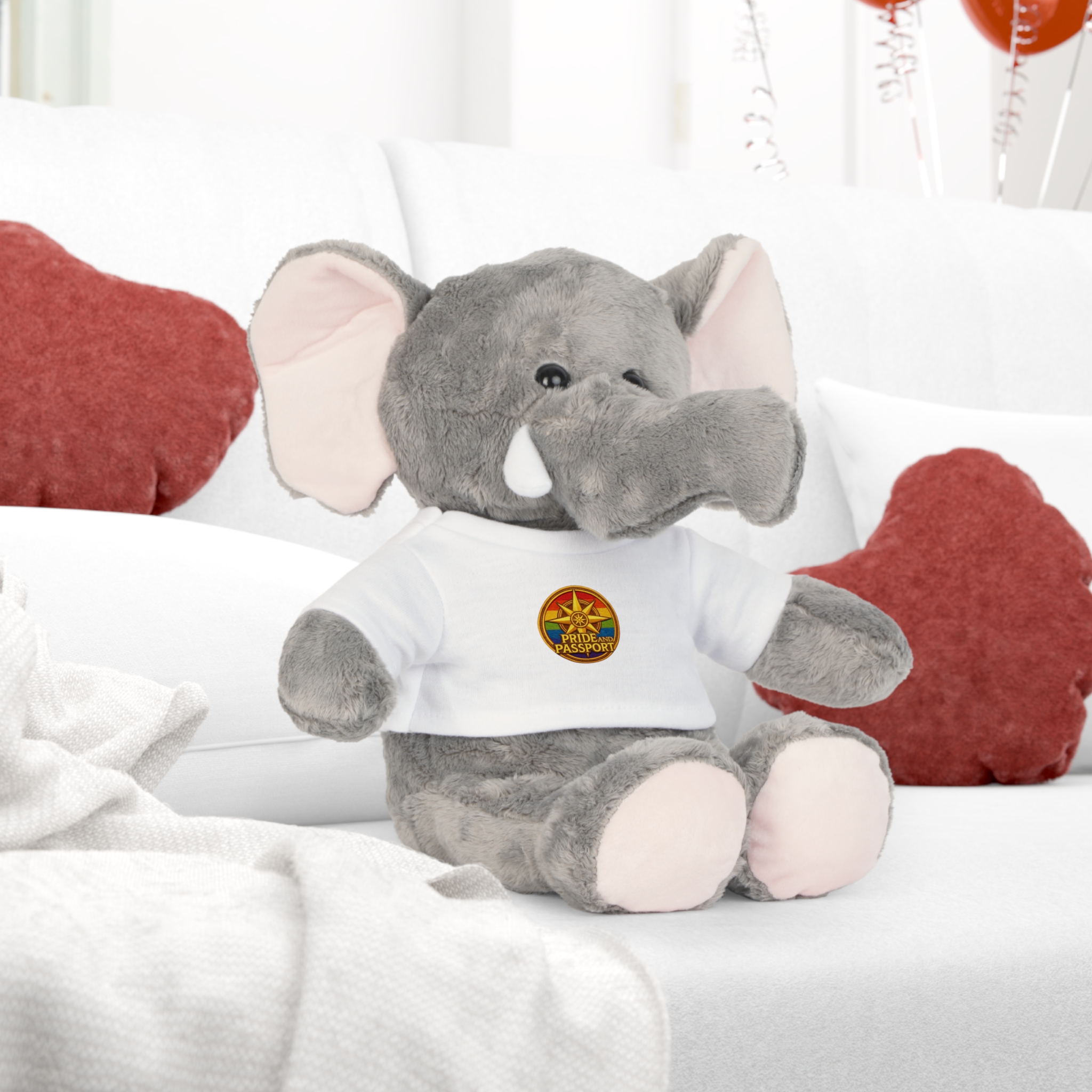 Travel Elephant Plush with Pride And Passport Logo T-Shirt - Image 3