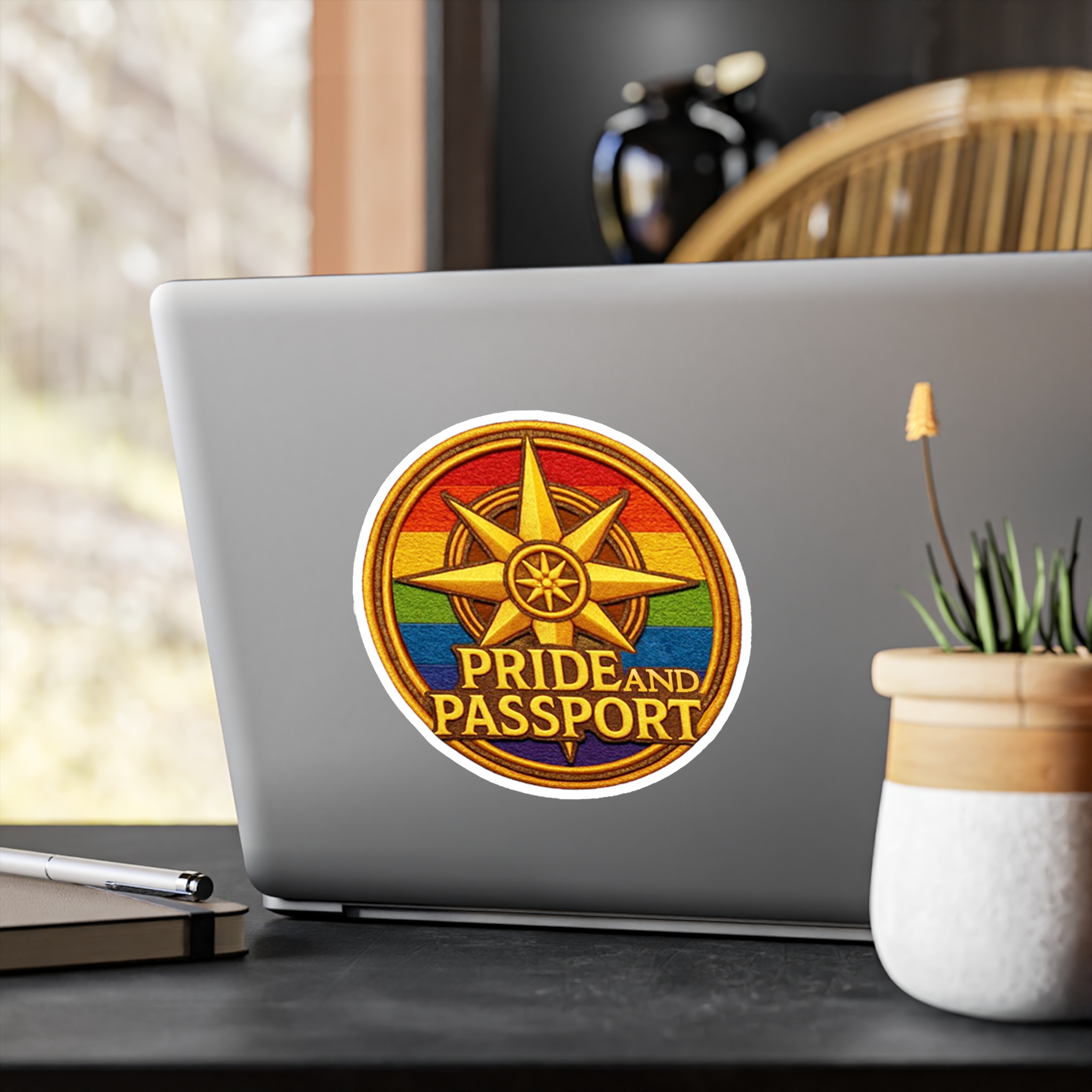 Pride And Passport Compass Vinyl Sticker - Image 10