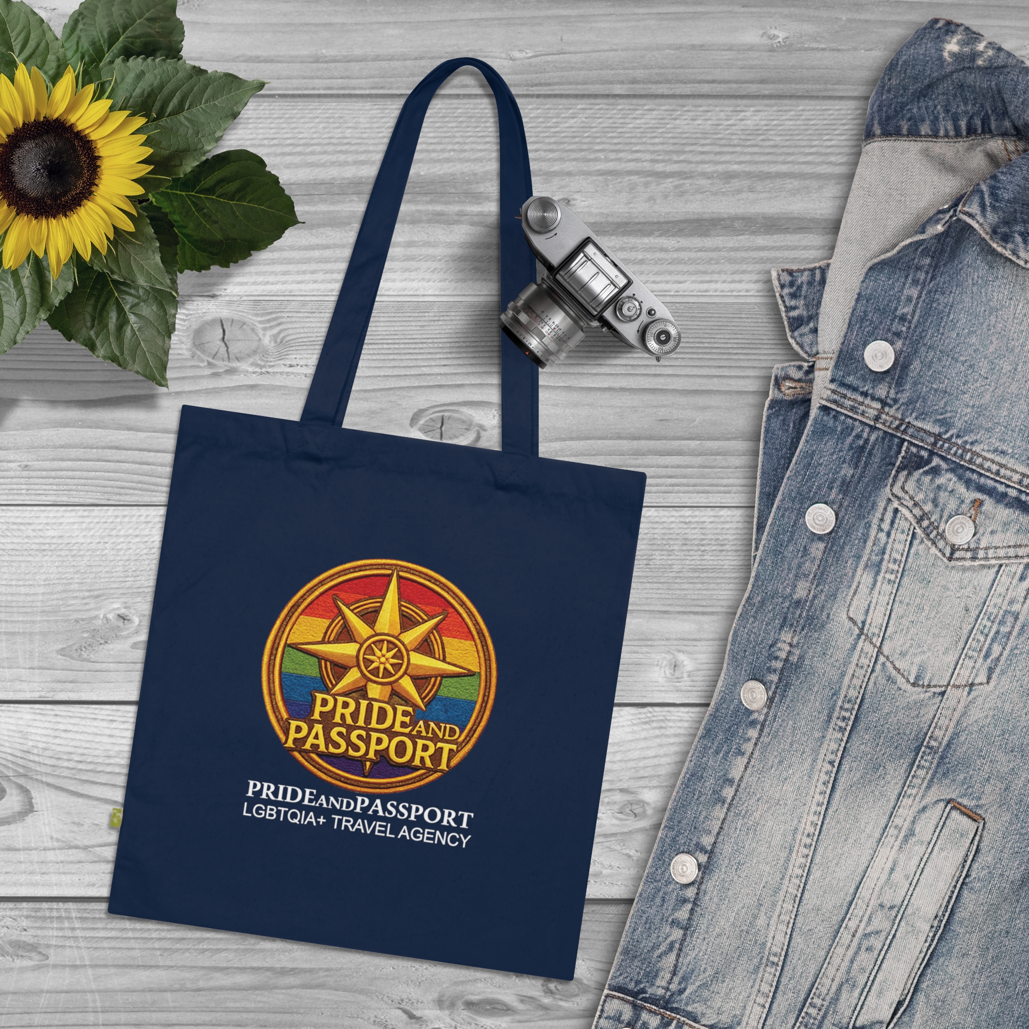 Pride And Passport Tote Bag — LGBTQIA+ Travel Agency Organic Cotton Tote - Image 4