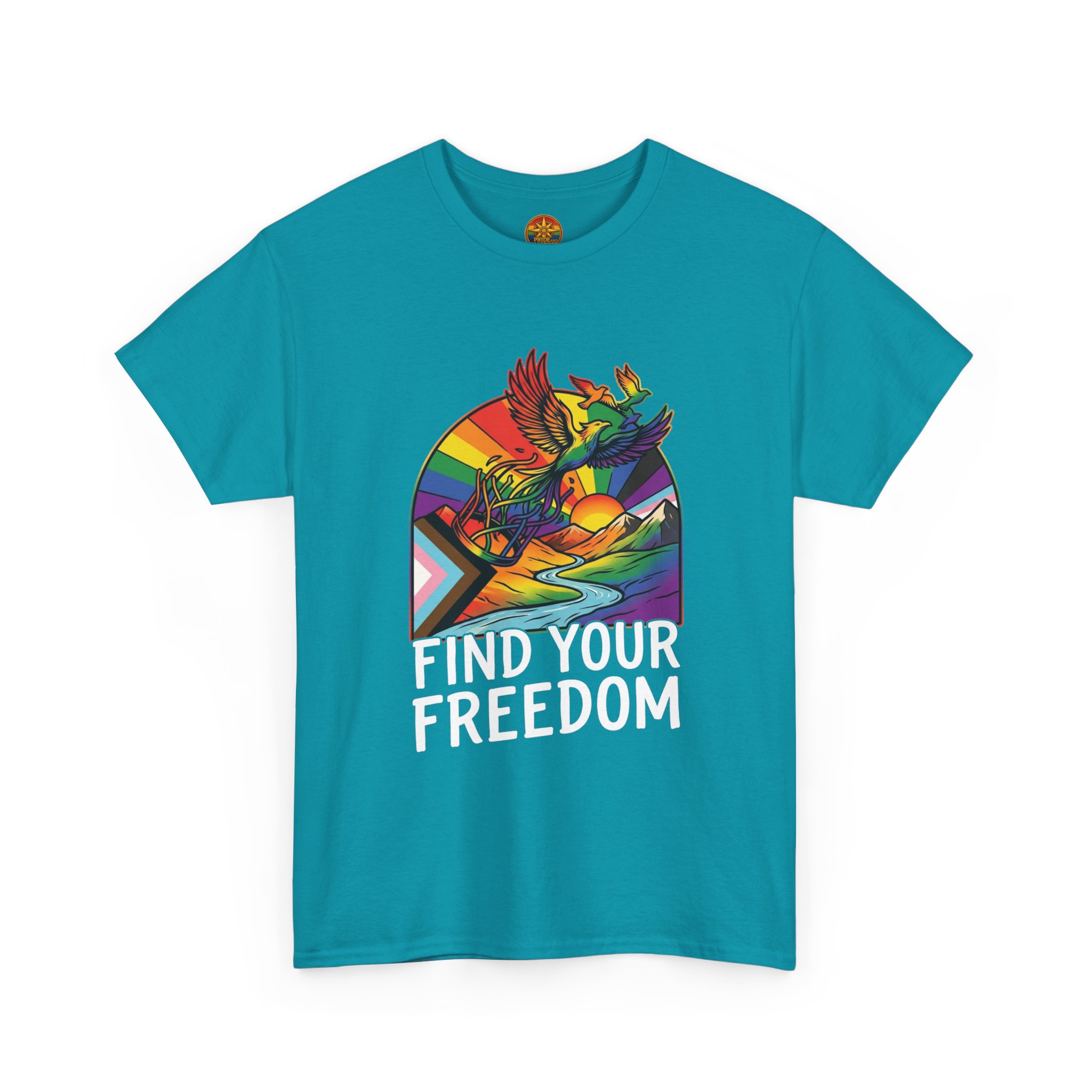 Find Your Freedom T-Shirt — Rainbow Phoenix Graphic Tee - Image 39