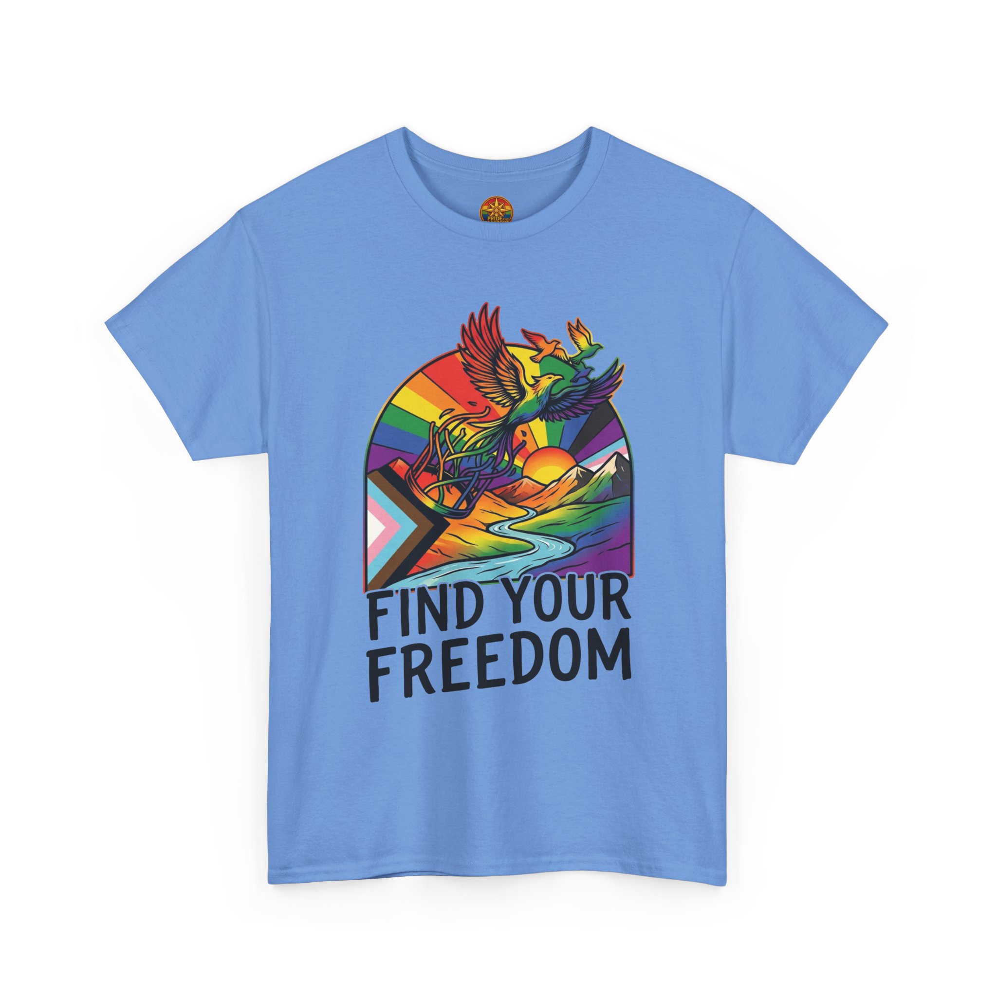 Find Your Freedom Rainbow Tee — LGBTQ+ Pride Soaring Phoenix Graphic T-Shirt - Image 39
