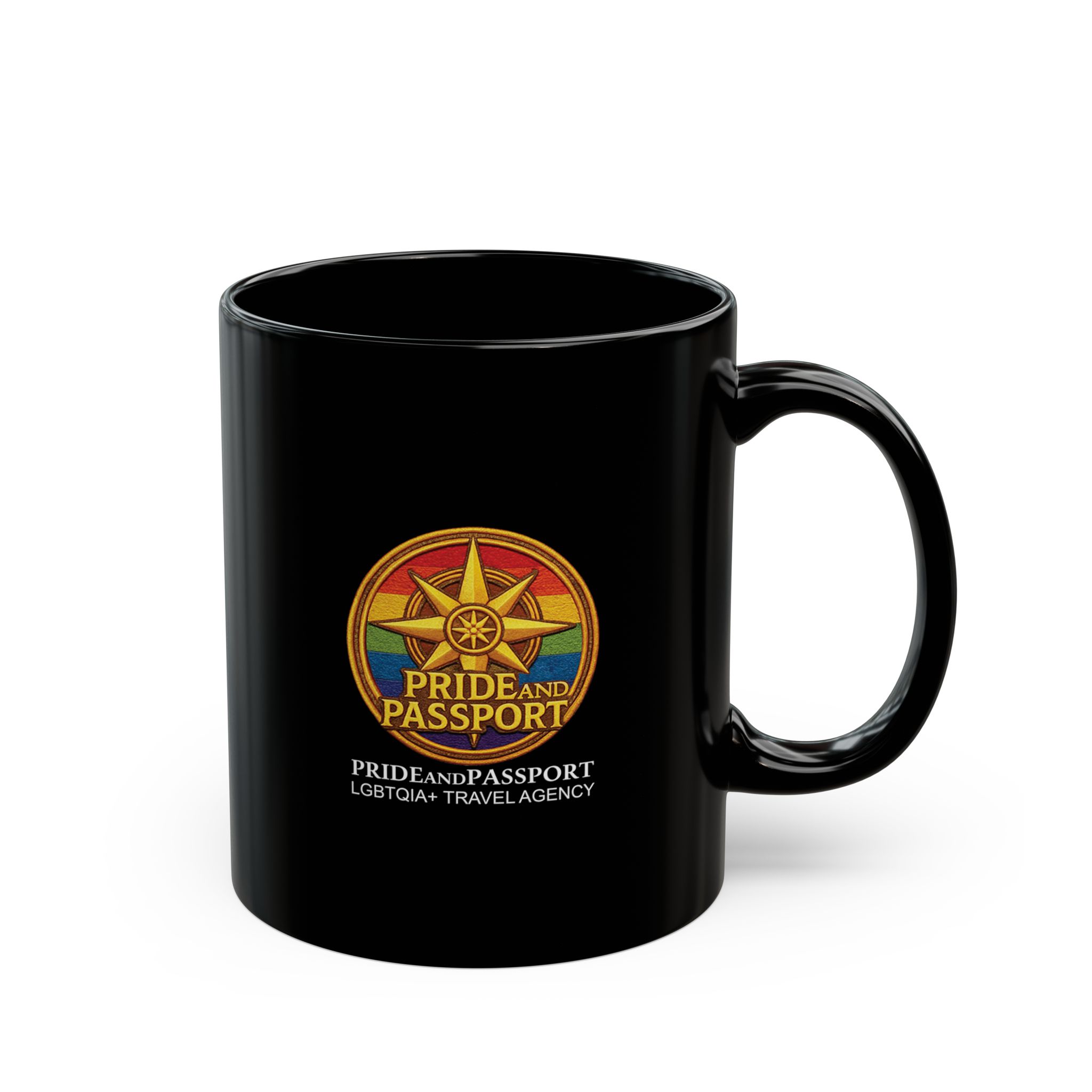Pride And Passport Black Mug - Image 2
