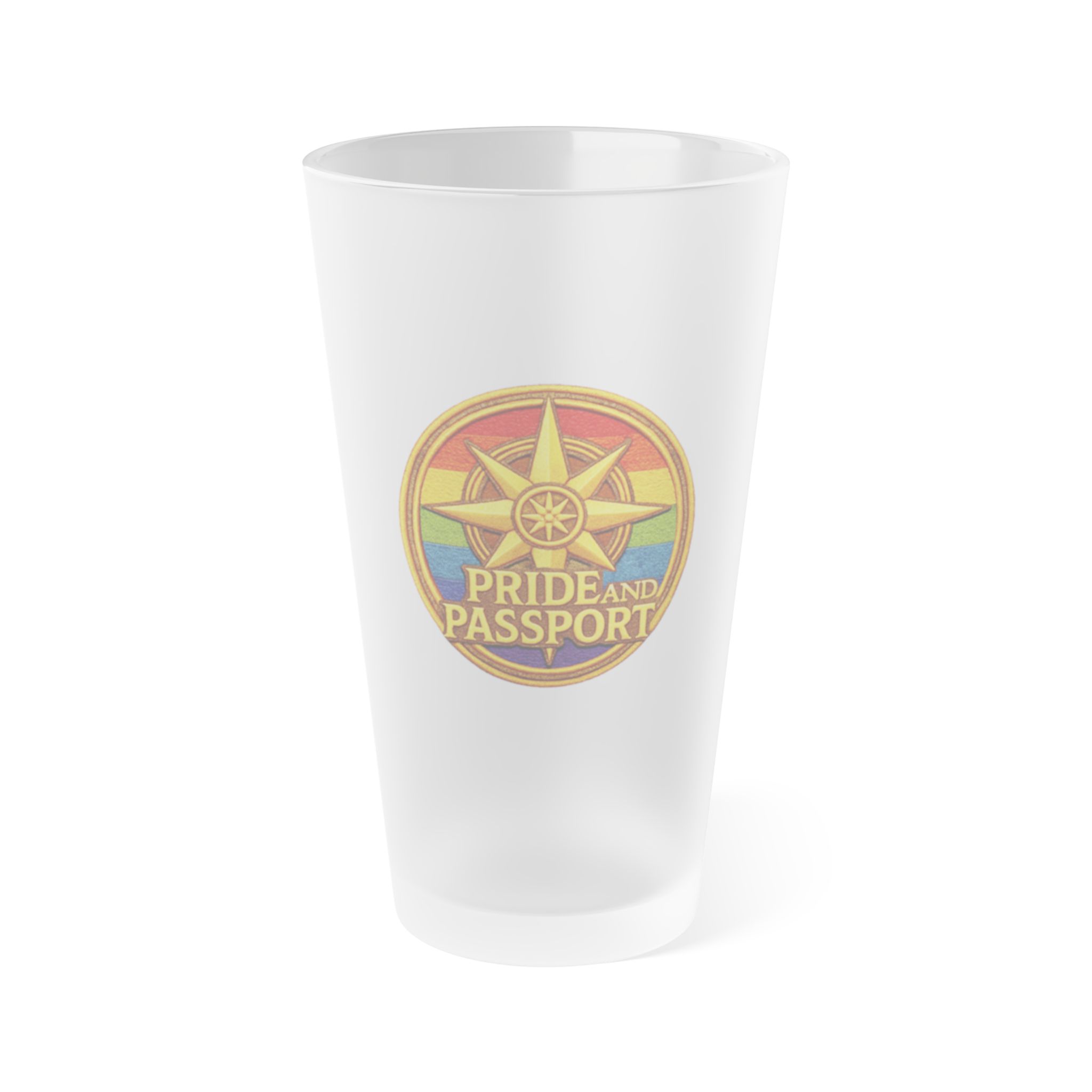 Pride Passport Frosted Pint Glass (16oz)