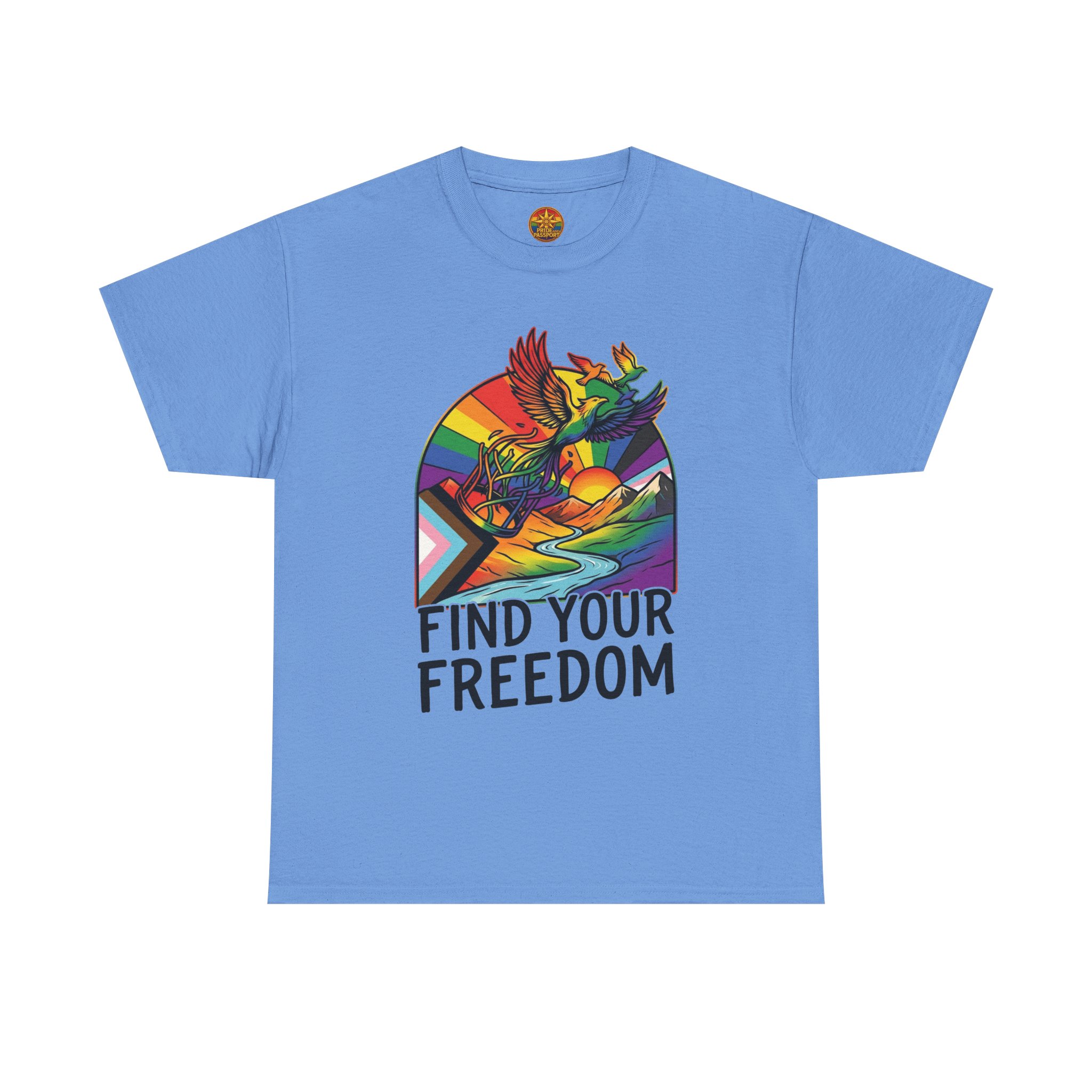 Find Your Freedom Rainbow Tee — LGBTQ+ Pride Soaring Phoenix Graphic T-Shirt - Image 37