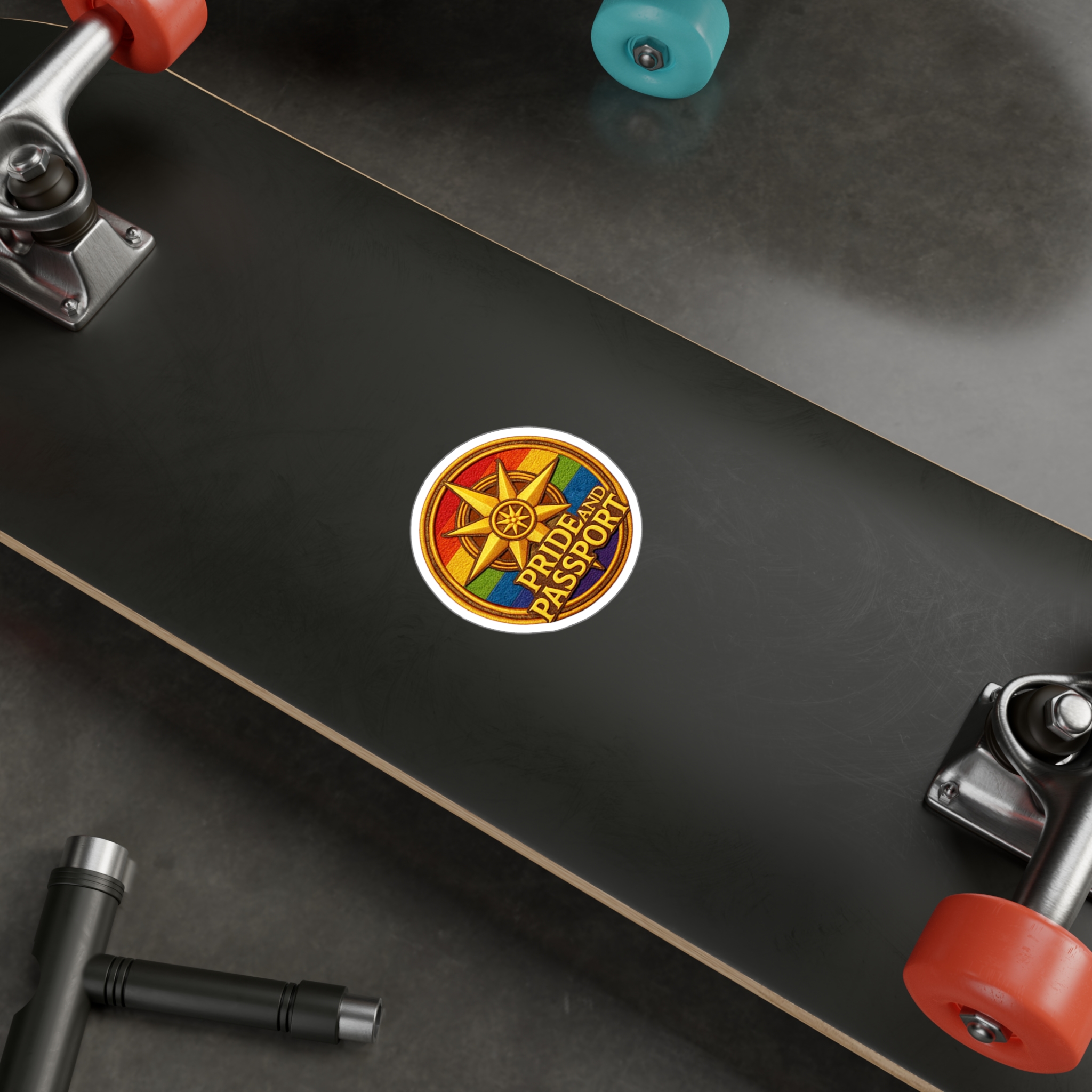 Pride And Passport Compass Vinyl Sticker - Image 6