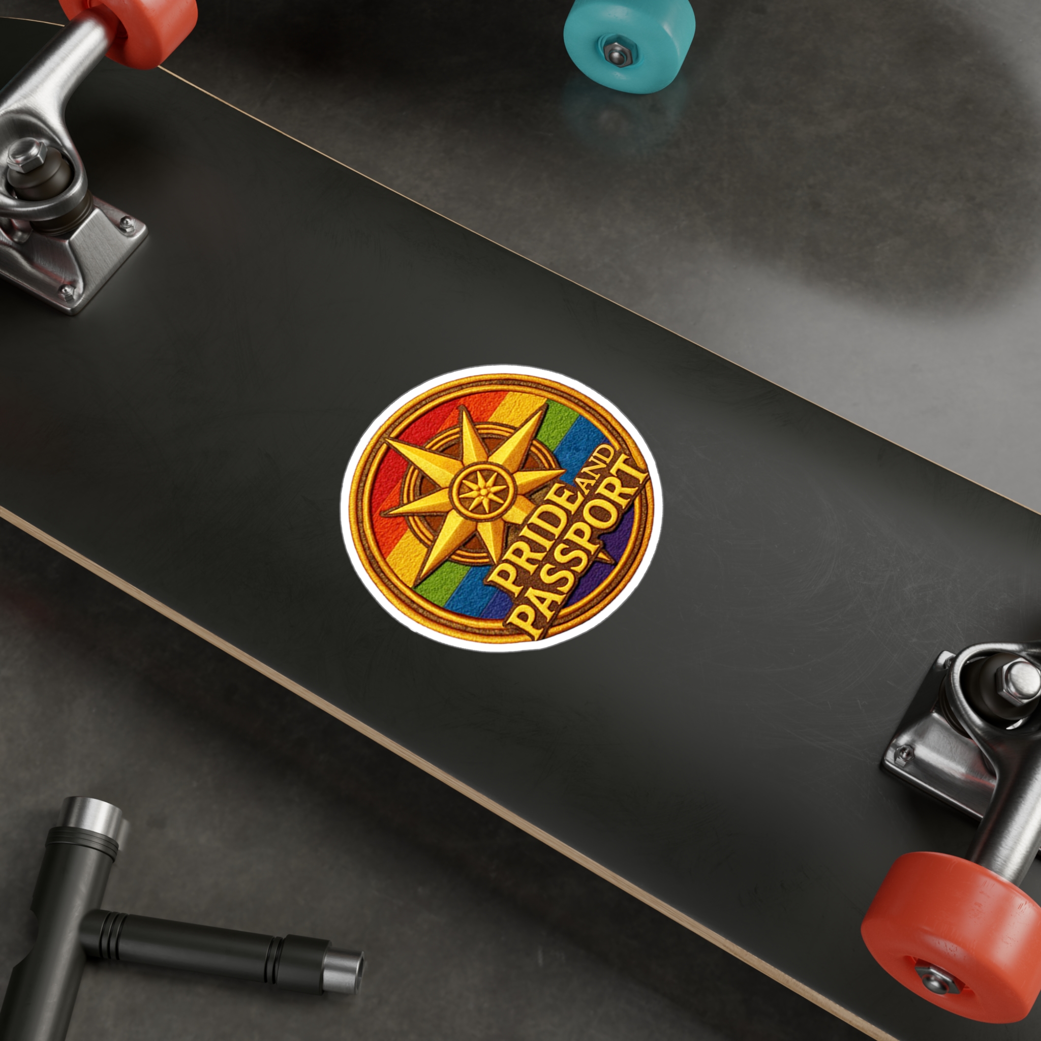 Pride And Passport Compass Vinyl Sticker - Image 9