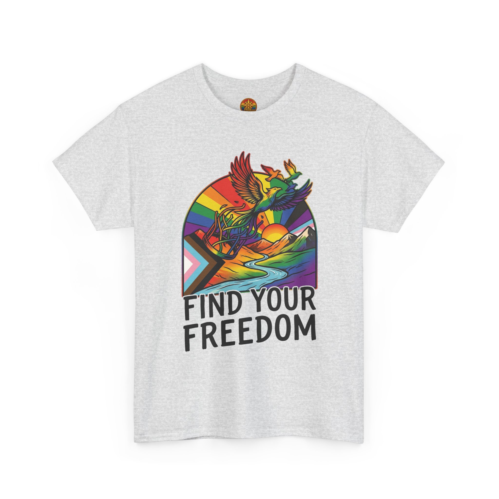 Find Your Freedom Rainbow Tee — LGBTQ+ Pride Soaring Phoenix Graphic T-Shirt - Image 15