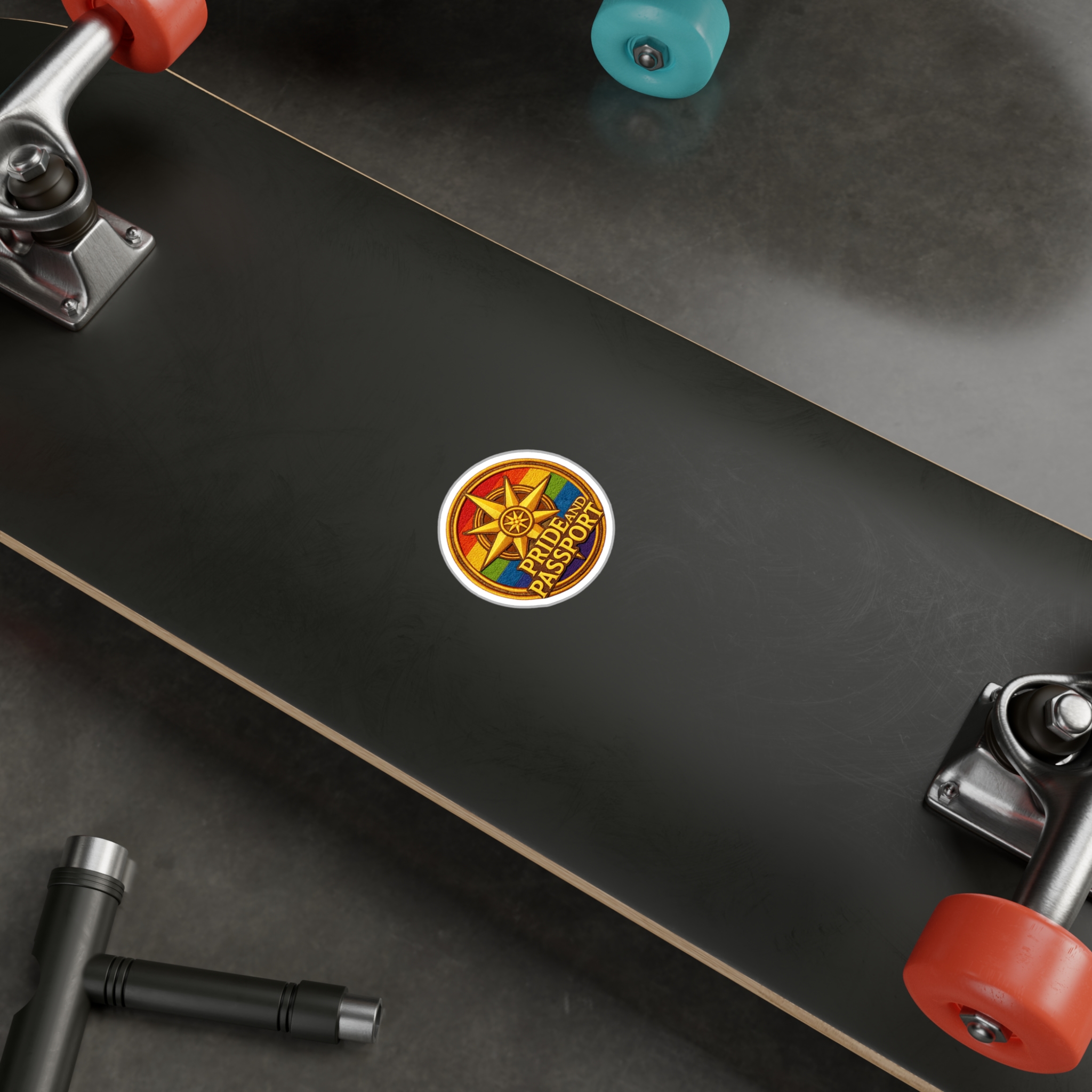 Pride And Passport Compass Vinyl Sticker - Image 3
