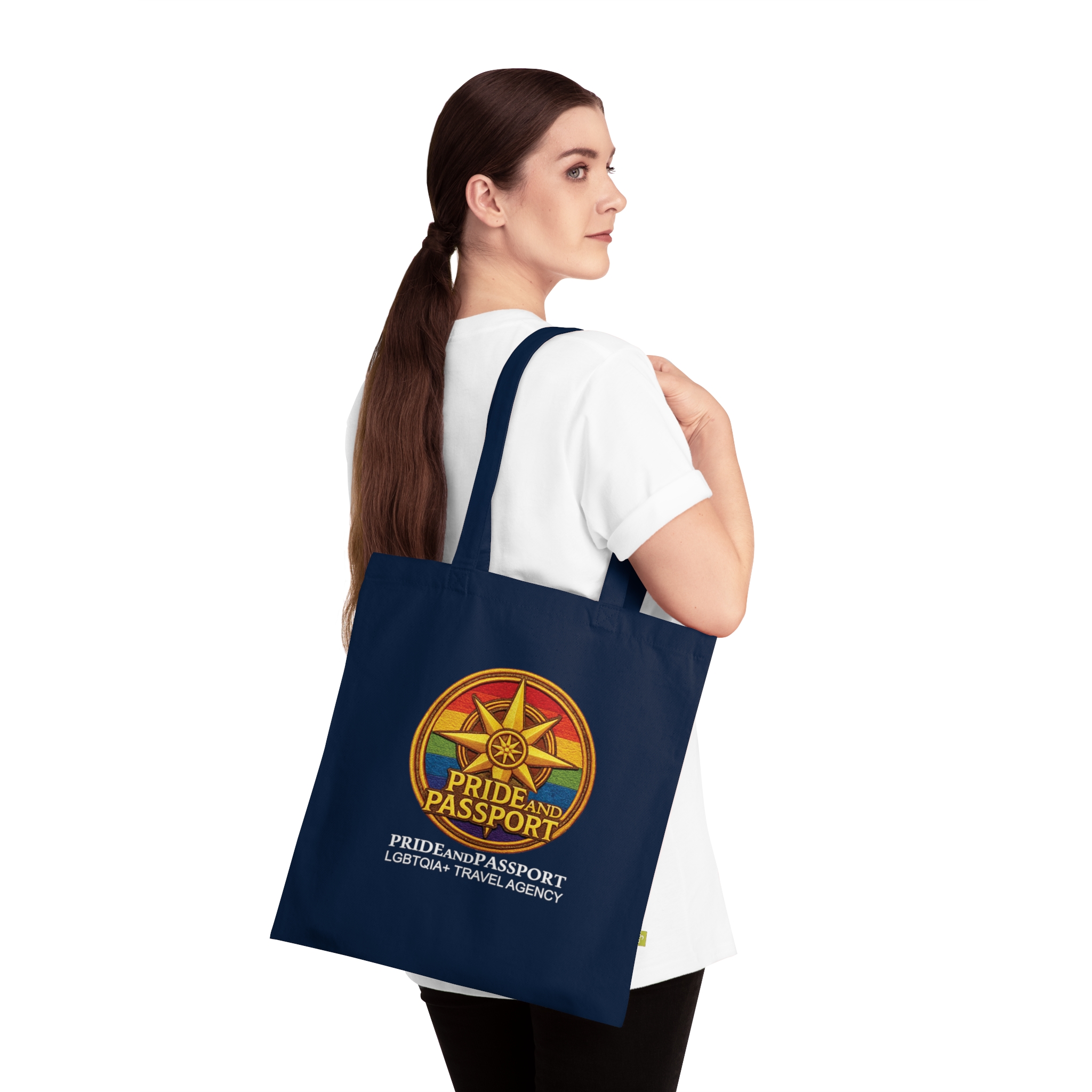 Pride And Passport Tote Bag — LGBTQIA+ Travel Agency Organic Cotton Tote - Image 3