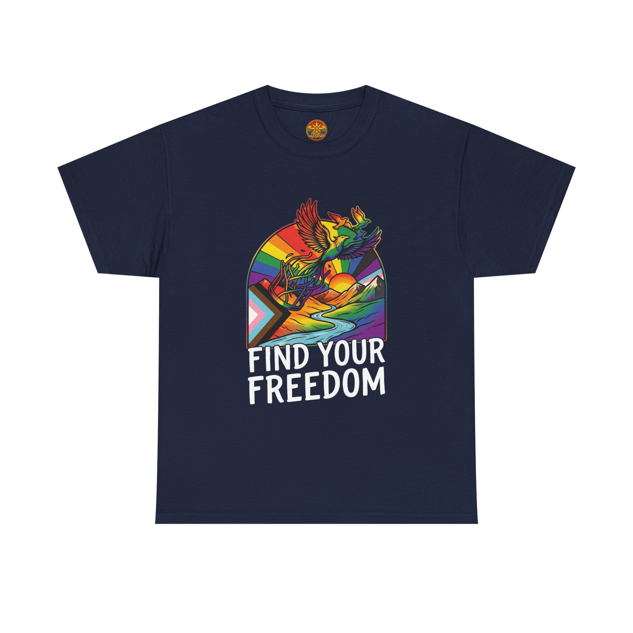 Find Your Freedom T-Shirt — Rainbow Phoenix Graphic Tee - Image 49