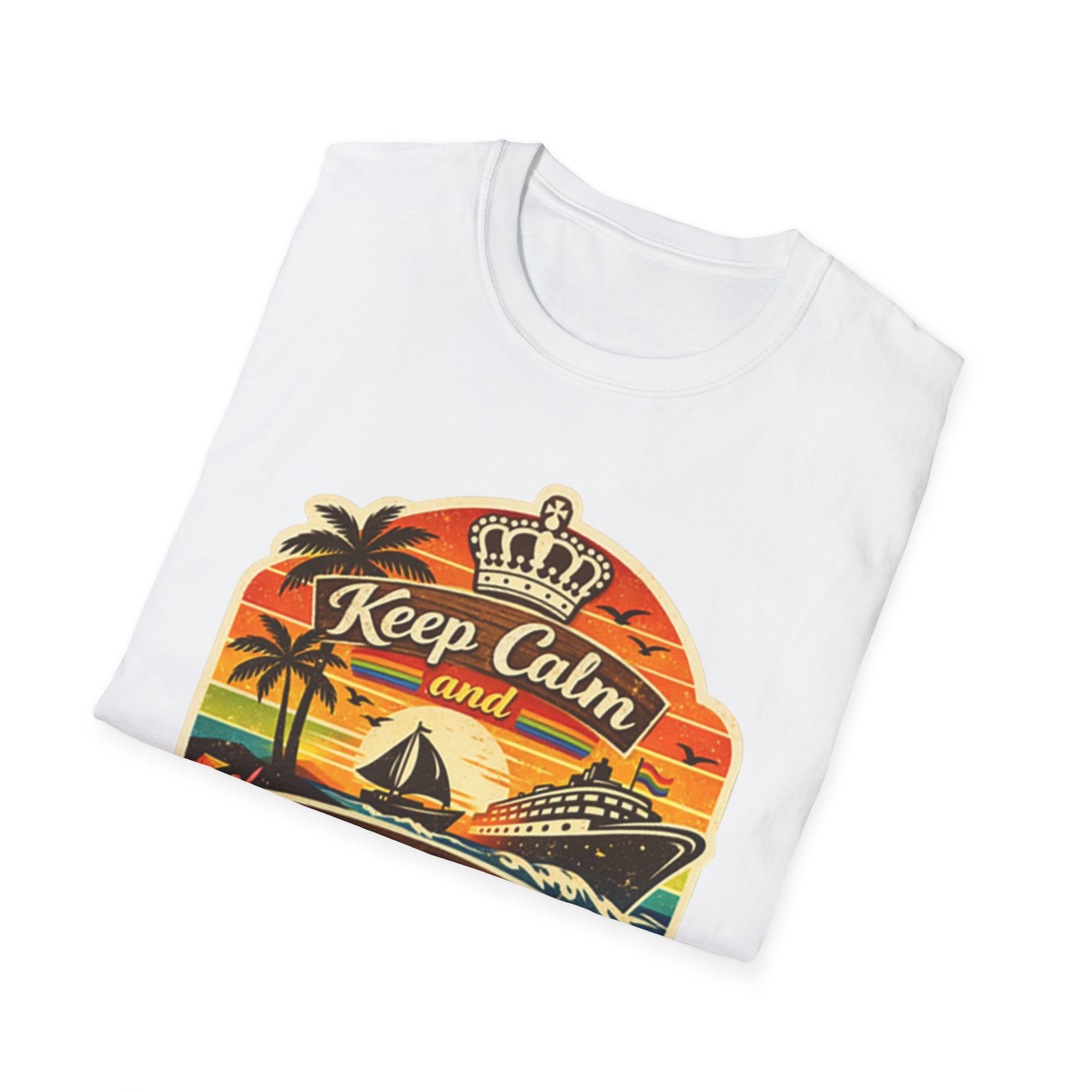 Keep Calm and Cruise On T-Shirt – Tropical Cruise Vacation Tee - Image 4