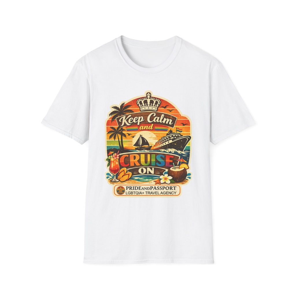 Keep Calm and Cruise On T-Shirt – Tropical Cruise Vacation Tee
